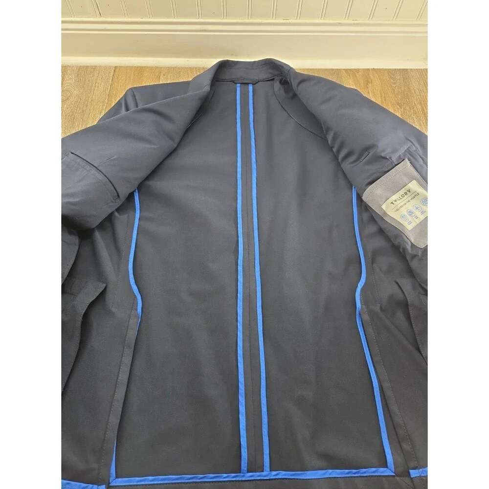 Men Twillory Tailored Fit Technical Fabric Suit Set Navy 42R Sport Blazer 34x31